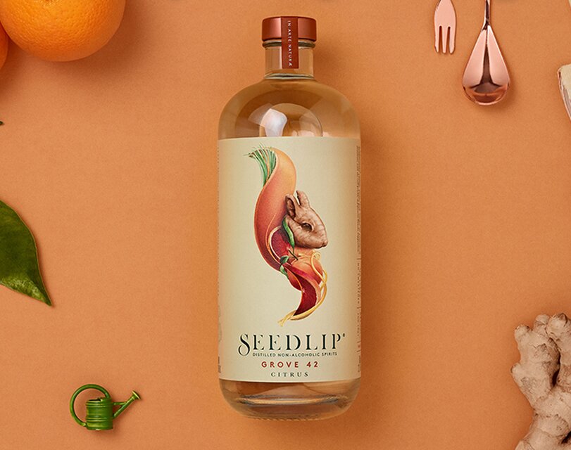 A bottle of Seedlip Grove 42