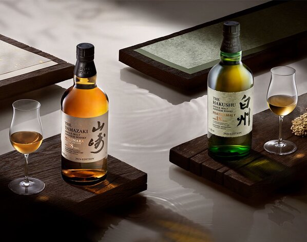 Yamazaki 18 Year Old Mizunara (2024 Tsukuriwake Edition) and Hakushu 18 Year Old Peated Malt (2024 Tsukuriwake Edition)