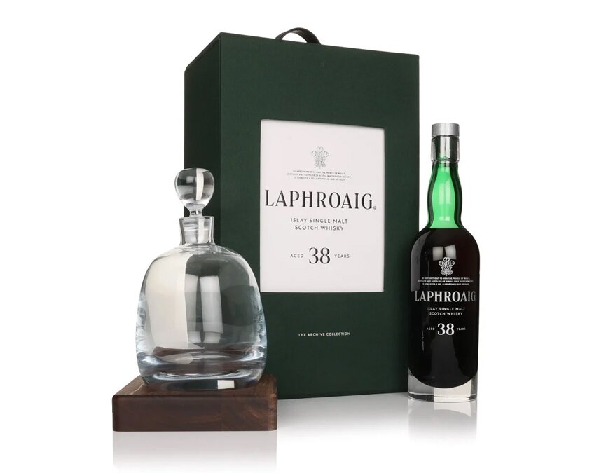 A bottle of Laphroaig 38 Year Old Archive Collection