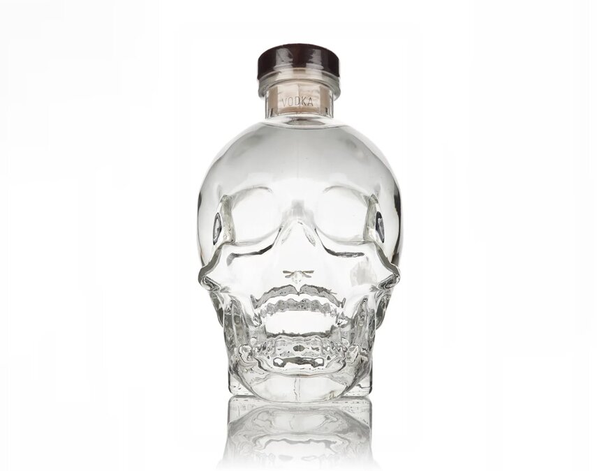 A bottle of Crystal Head Vodka
