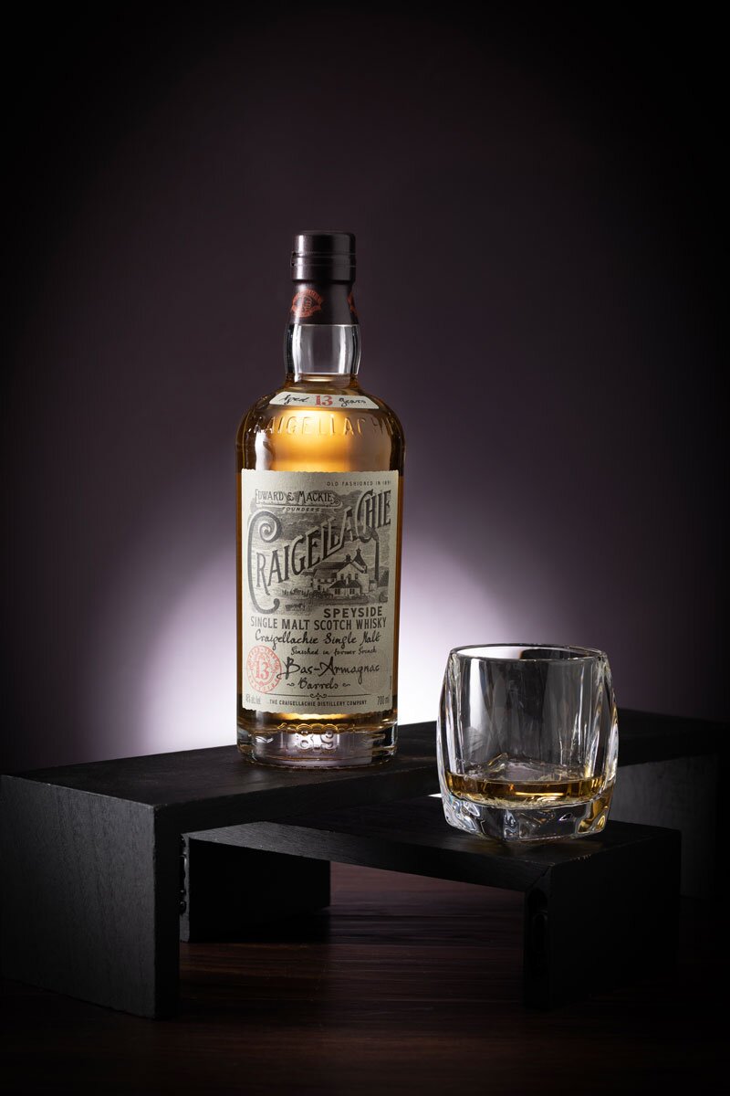 Old Perth Manzanilla Limited Edition whisky bottle with tumbler glass