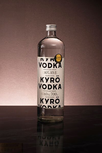 A bottle of Kyro Vodka
