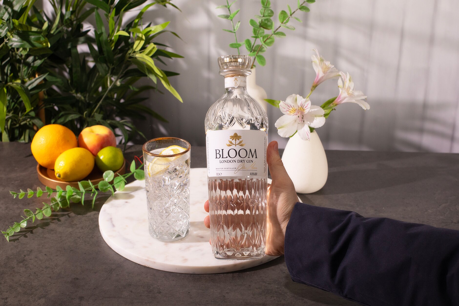 A bottle of Bloom Gin
