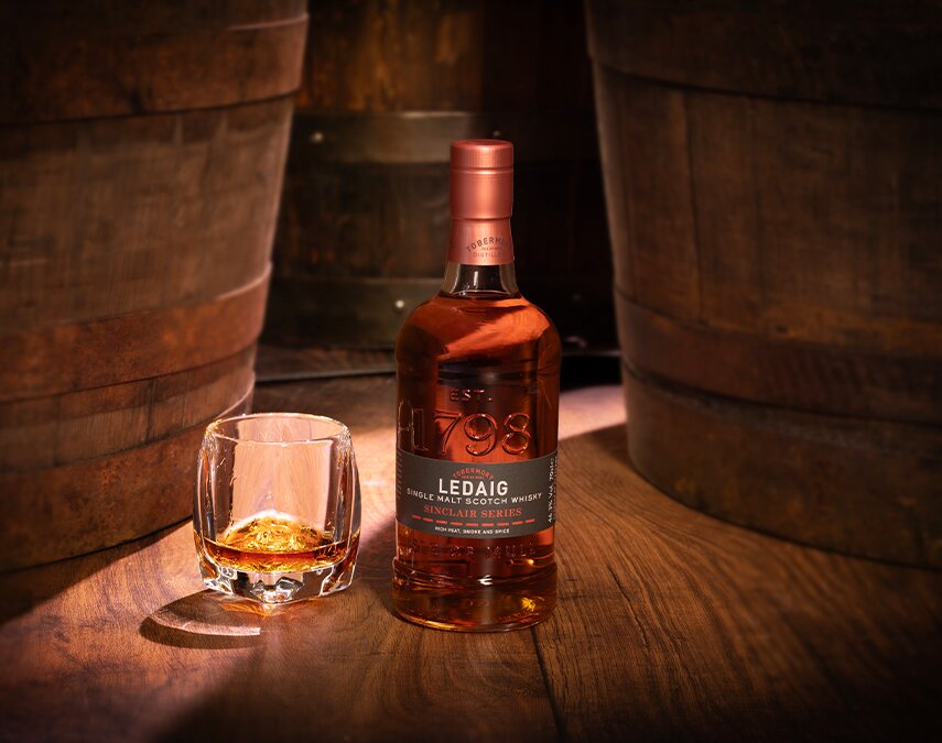 A bottle of Ledaig Rioja Cask Finish - Sinclair Series Wine.