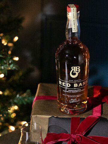 A bottle of Red bank whisky