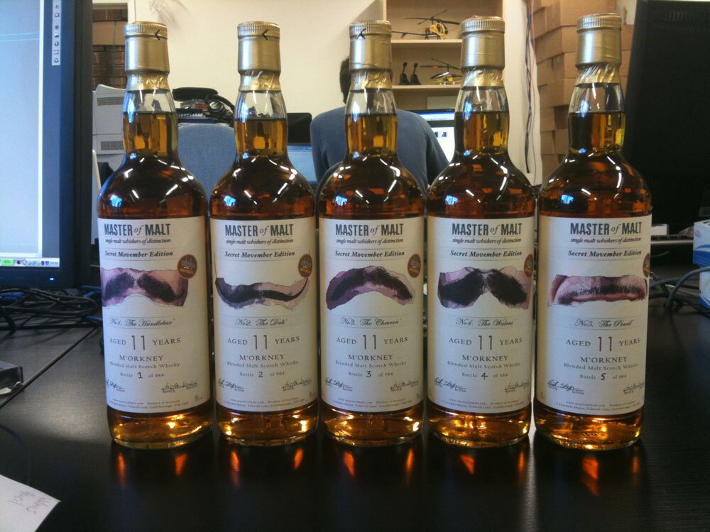 Old Master of Malt Movember M'Orkney whisky bottlings