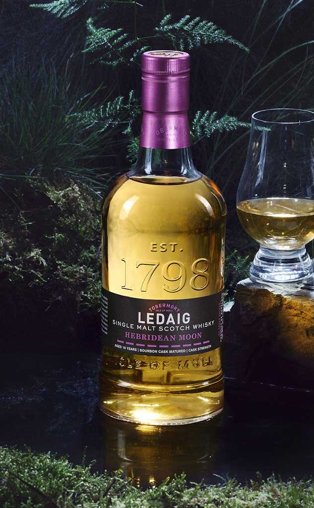 A bottle of Ledaig 10 Year Old Hebridean Moon.