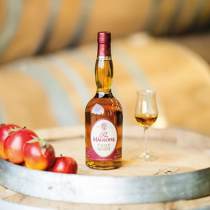A bottle of Père Magloire Calvados