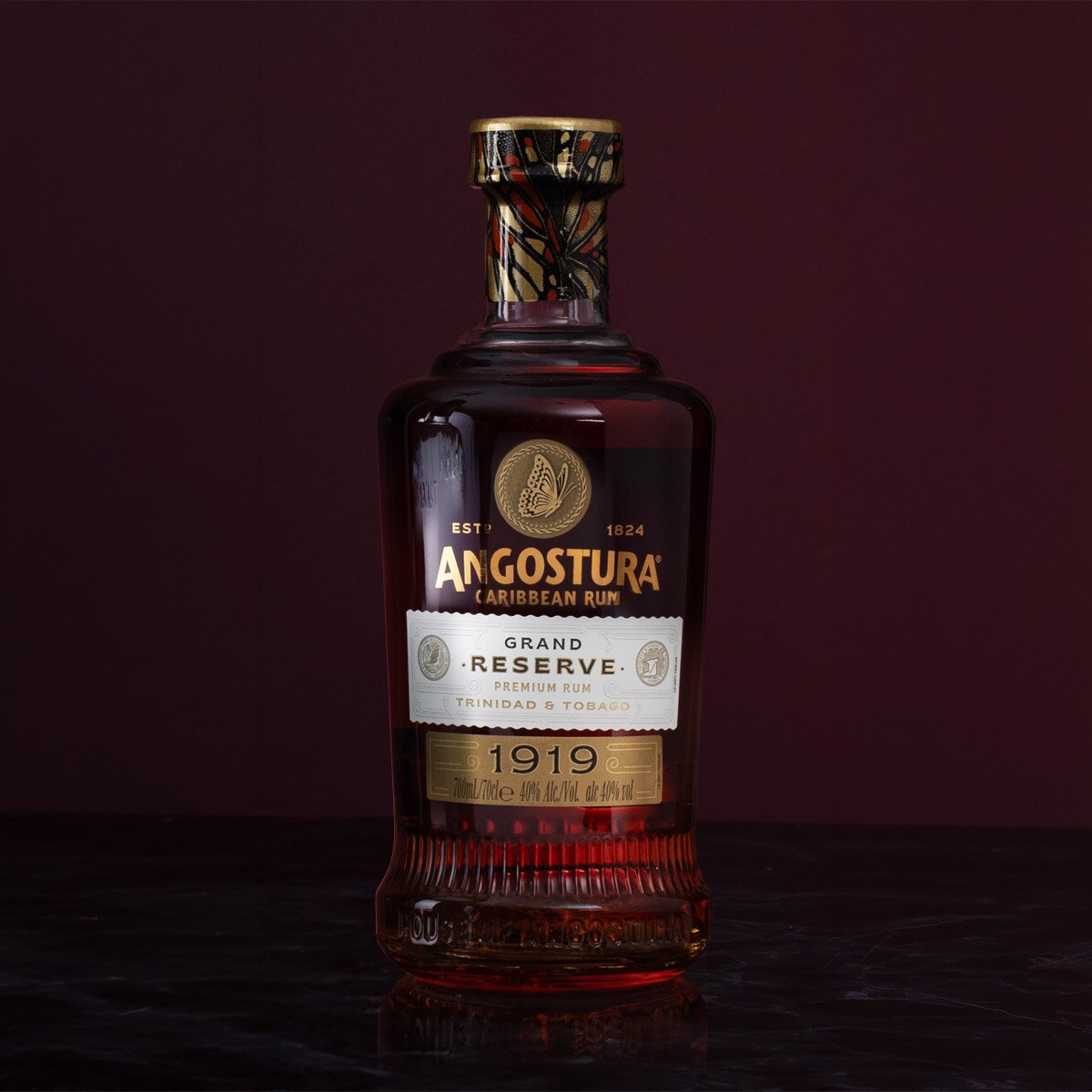 A bottle of Angostura Rum 1919