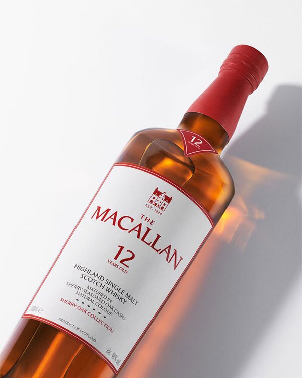 A bottle of The Macallan Sherry Oak 12