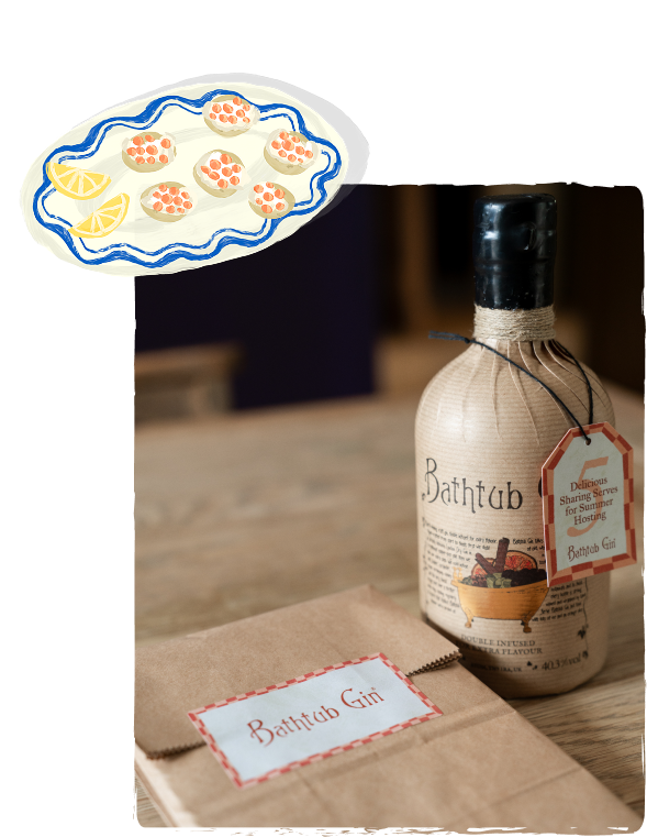 Bathtub Gin with Menu cards gift wrapped