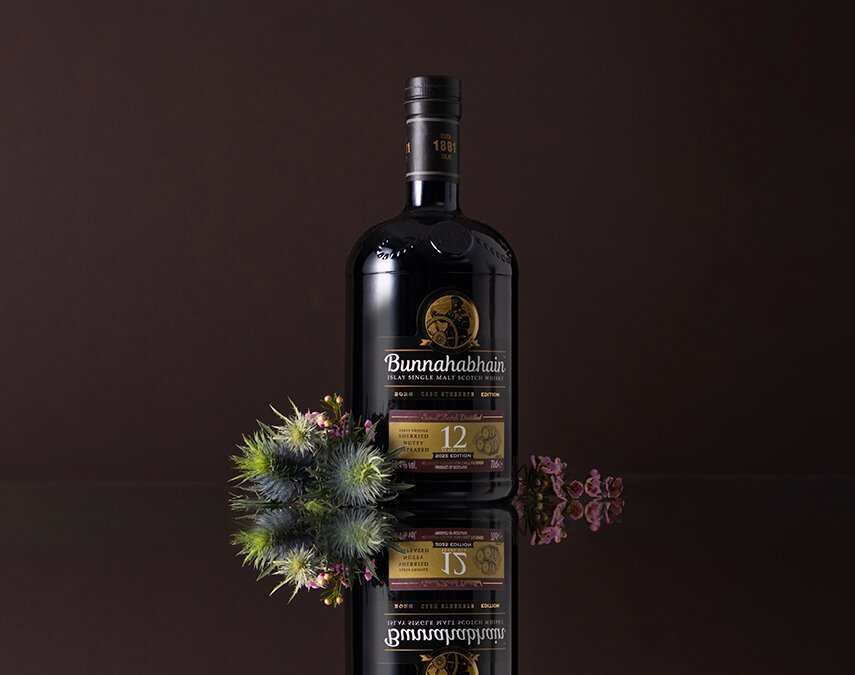 A bottle of Bunnahabhain 12 Year Old Cask Strength - 2025 Edition.