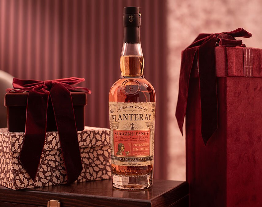 A bottle of Planteray Pineapple Stiggins' Fancy