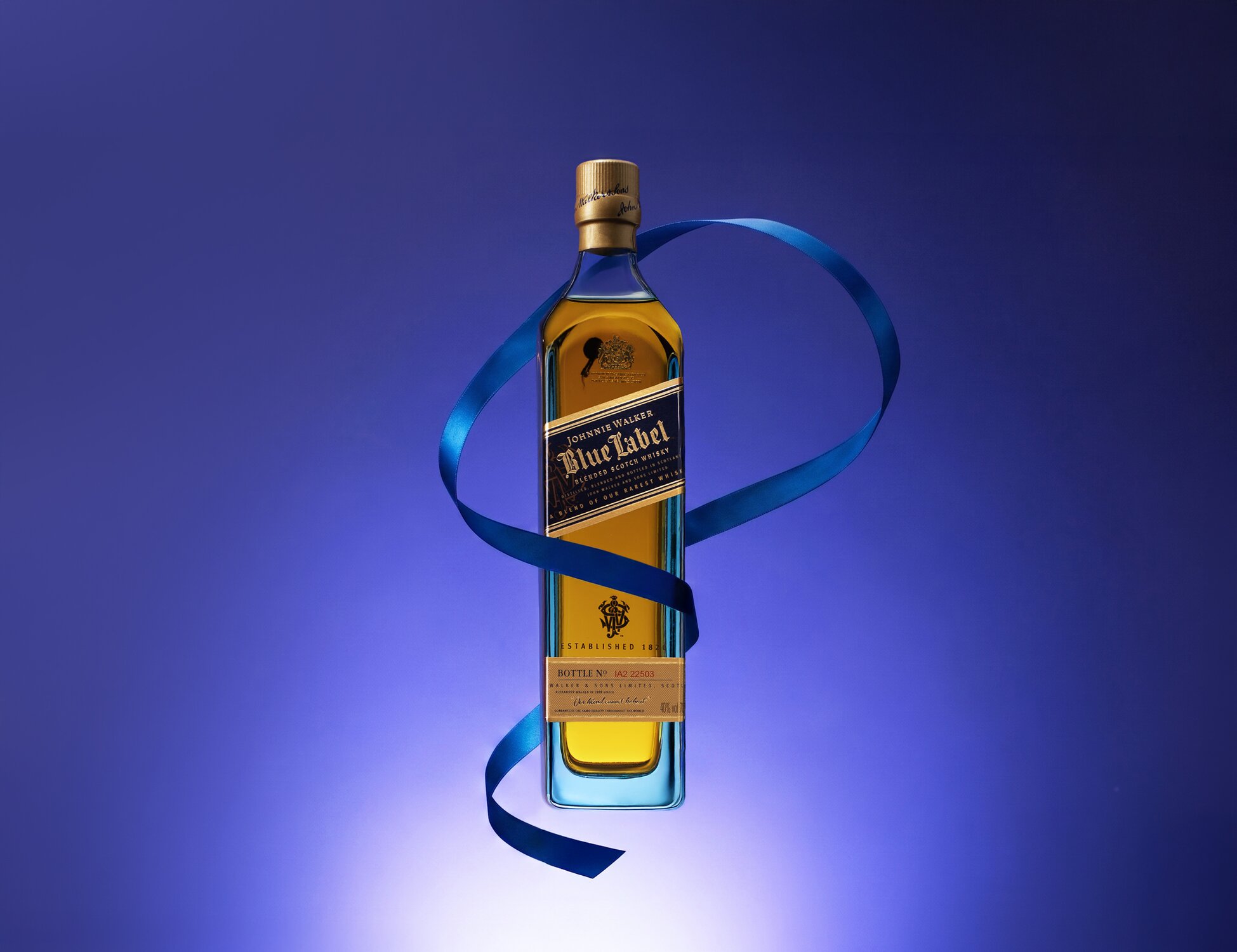 A solo shot of Johnnie Walker Blue