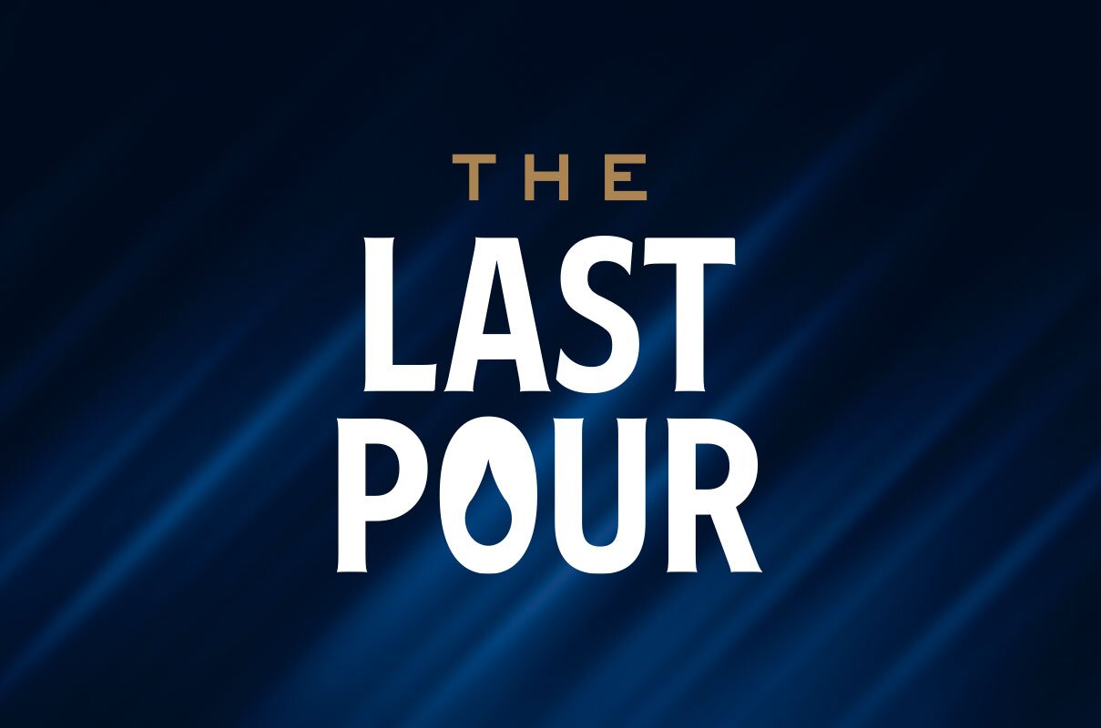 A blue background with 'The Last Pour' text.