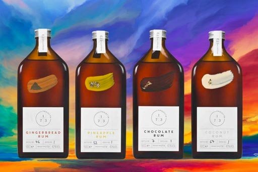 Project 173 rum flavours on a painted background