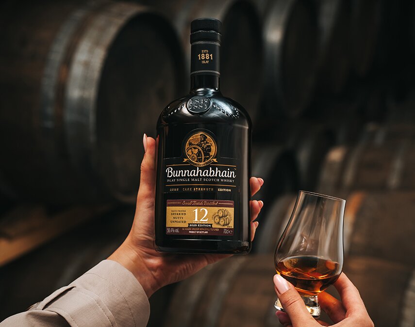 A bottle of Bunnahabhain 12 Year Old Cask Strength - 2025 Edition.
