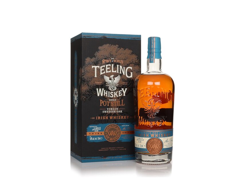 A bottle of Teeling Virgin Swedish Oak - Wonders of Wood Third Edition.