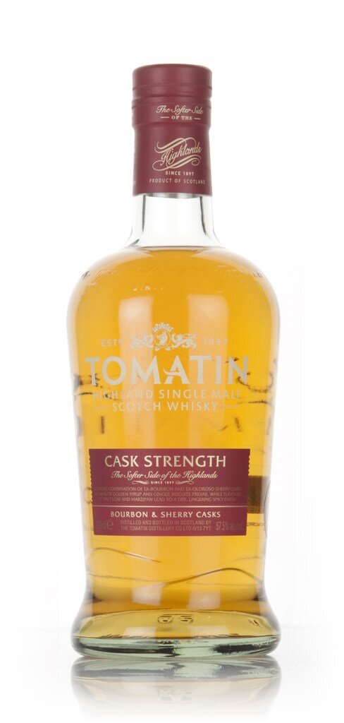A bottle of Tomatin Cask Strength Bourbon & Sherry Casks 70cl Whisky