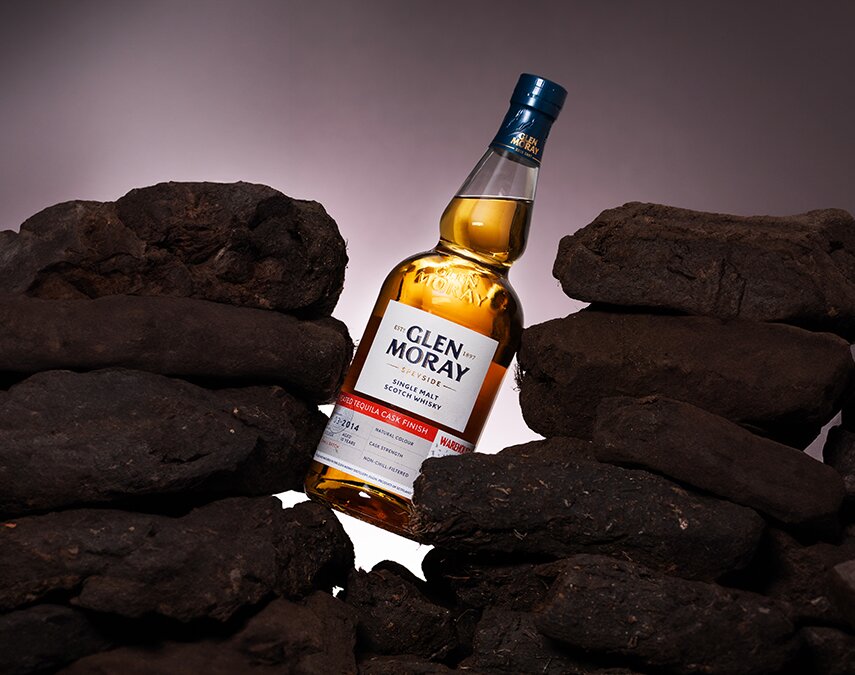 A bottle of Glen Moray 2014 Peated Tequila Finish - Warehouse 1