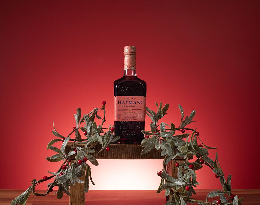 A bottle of Hayman's Sloe Gin