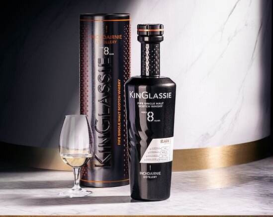 A bottle of Kinglassie 8 Yea Old 2017 - Raw Edition