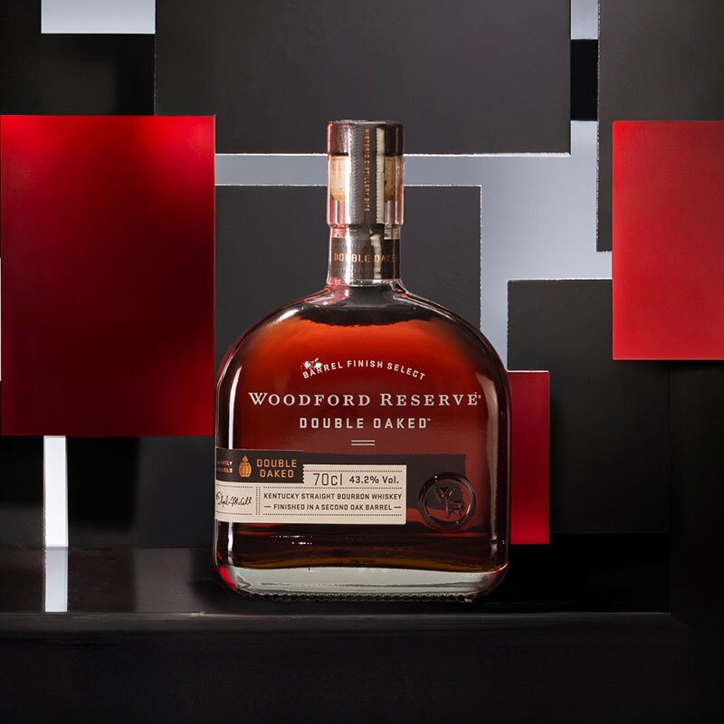 A bottle of Woodford Reserve Double Oaked