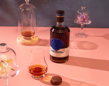 A bottle of La Hechicera Fine Aged Rum.