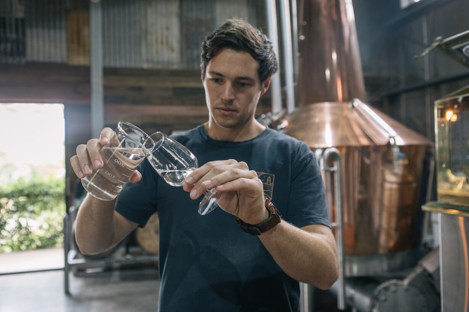 New make spirit being tested at a distillery