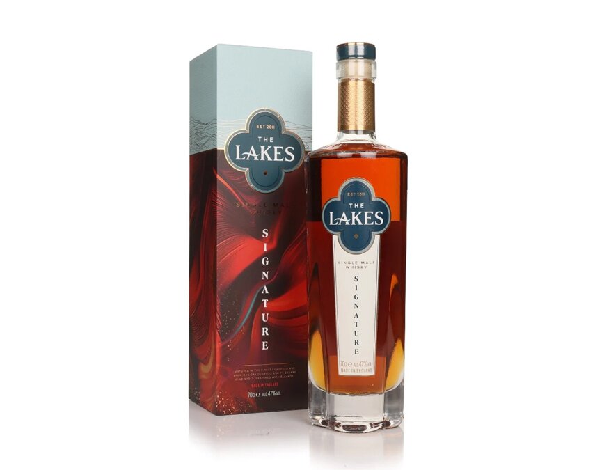A bottle of The Lakes Single Malt Signature