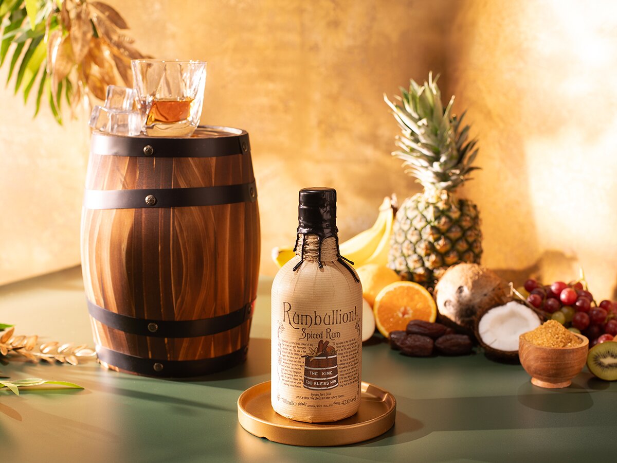 A bottle of Rumbullion Rum