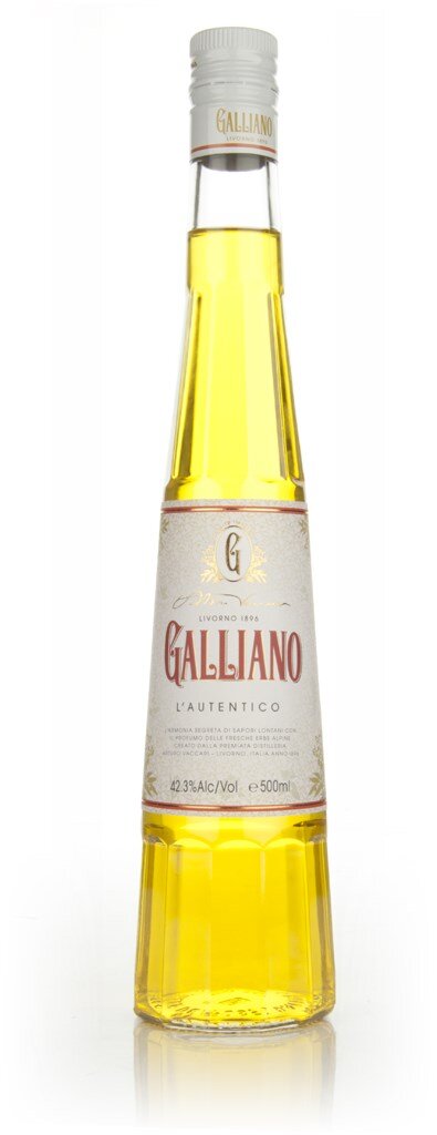Galliano L'autentico bottle with two branded glasses