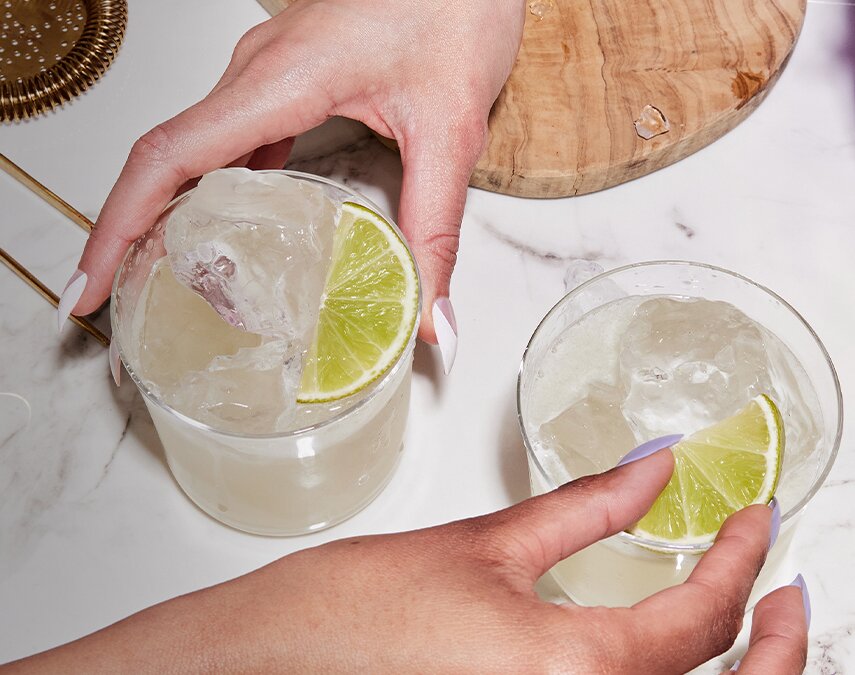 A St-Germain Margarita cocktail.