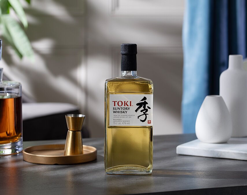 A bottle of Toki Blended Japanese Whisky
