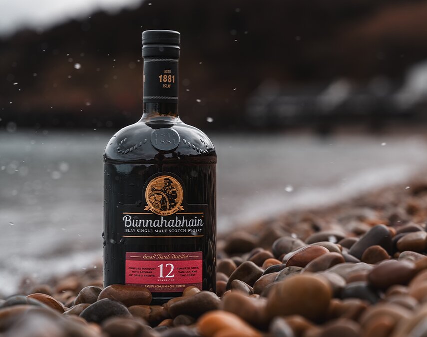 A bottle of Bunnahabhain 12 Year Old.
