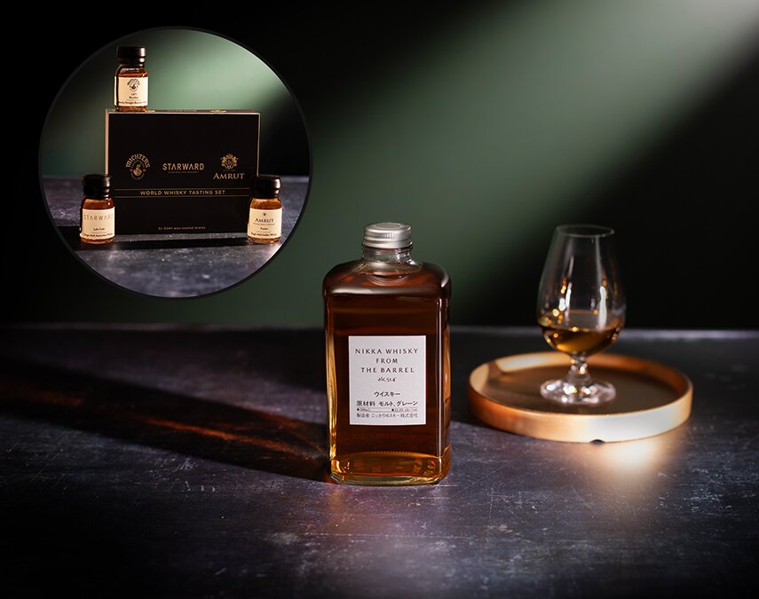 A bottle of Nikka Whisky From The Barrel.