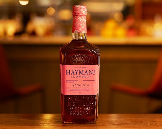A bottle of Hayman's Sloe Gin
