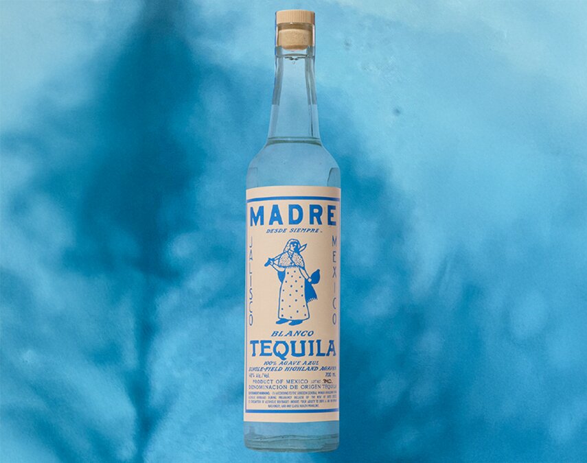 A bottle of Madre Tequila Blanco.