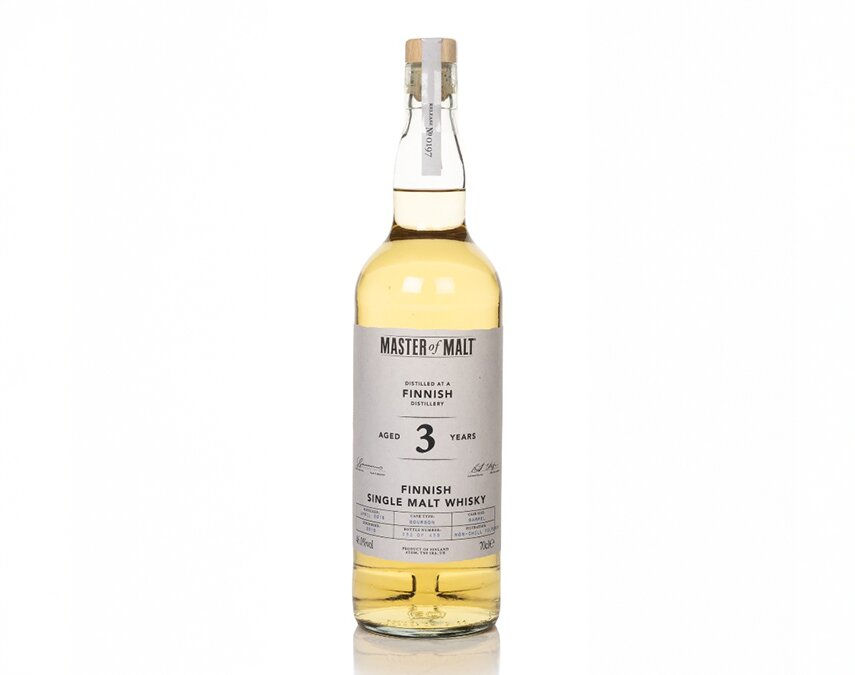 A bottle of Finnish Single Malt 3 Year Old 2016 (Master of Malt).