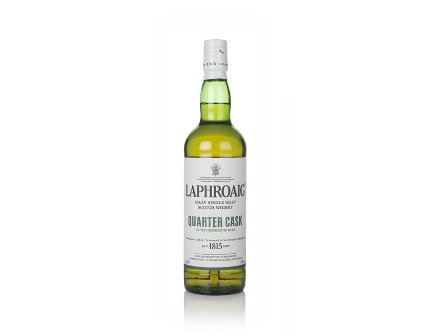 A bottle of Laphroaig Quarter Cask