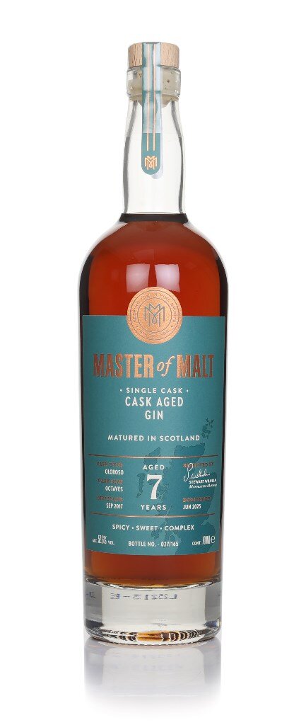 A bottle of MoM Cask Aged Gin 7YO