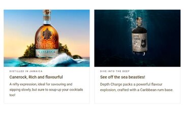 Some website panels displaying promoted products