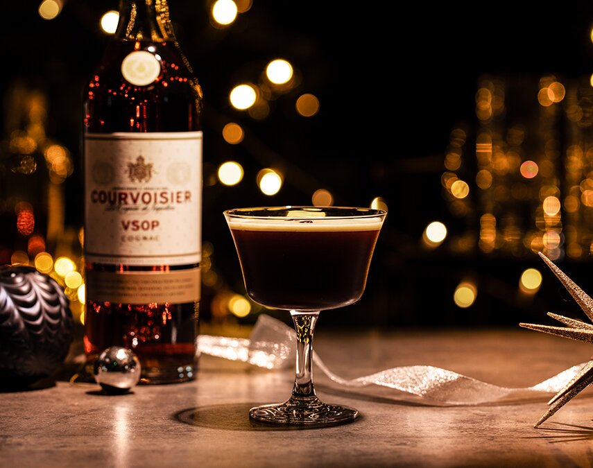 A Courvoisier VSOP Hazelnut Espresso Martini.