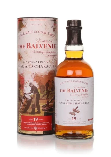 A bottle of Balvenie 19 Year Old - Revelation of Cask & Character.