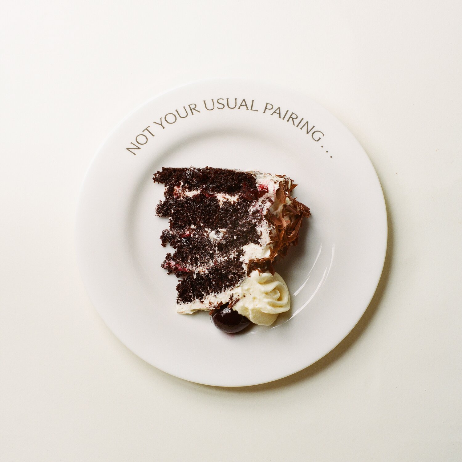A plate of Black Forrest gateau.