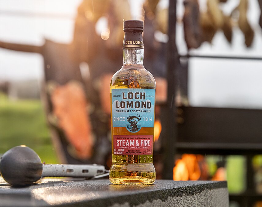 A bottle of Loch Lomond Steam & Fire.
