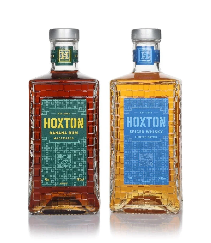 A bottle of Hoxton Banana Rum and Spiced Whisky