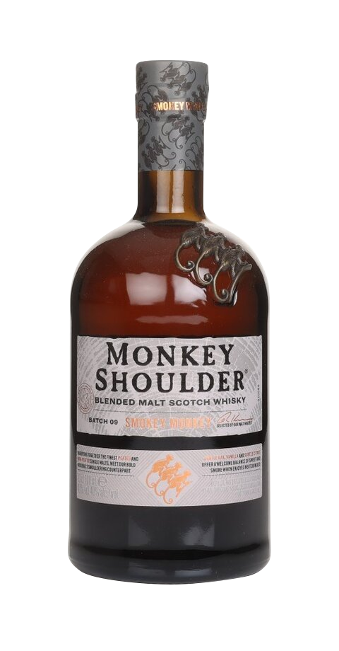 A bottle of Monkey Shoulder Smokey Monkey Whisky