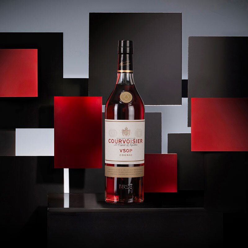 A bottle of Courvoisier VSOP Cognac