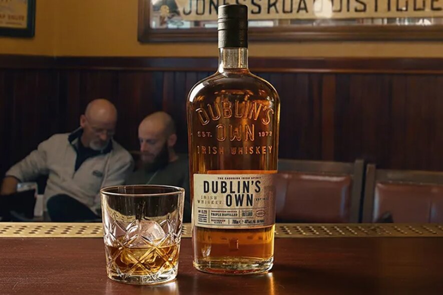 A bottle of Dublin's Own whiskey.
